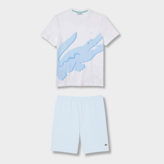 Ensemble short/t-shirt LCST Bleu et blanc