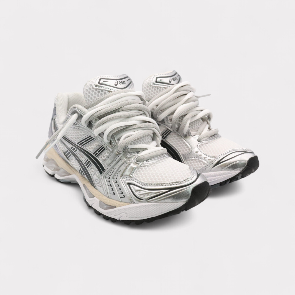 ASICS Kayano Double Laces – Gris/Blanc