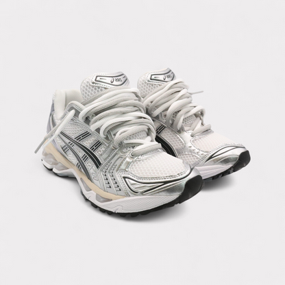 ASICS Kayano Double Laces – Gris/Blanc